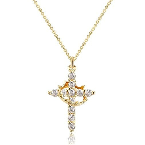 CROSS & CROWN NECKLACE
